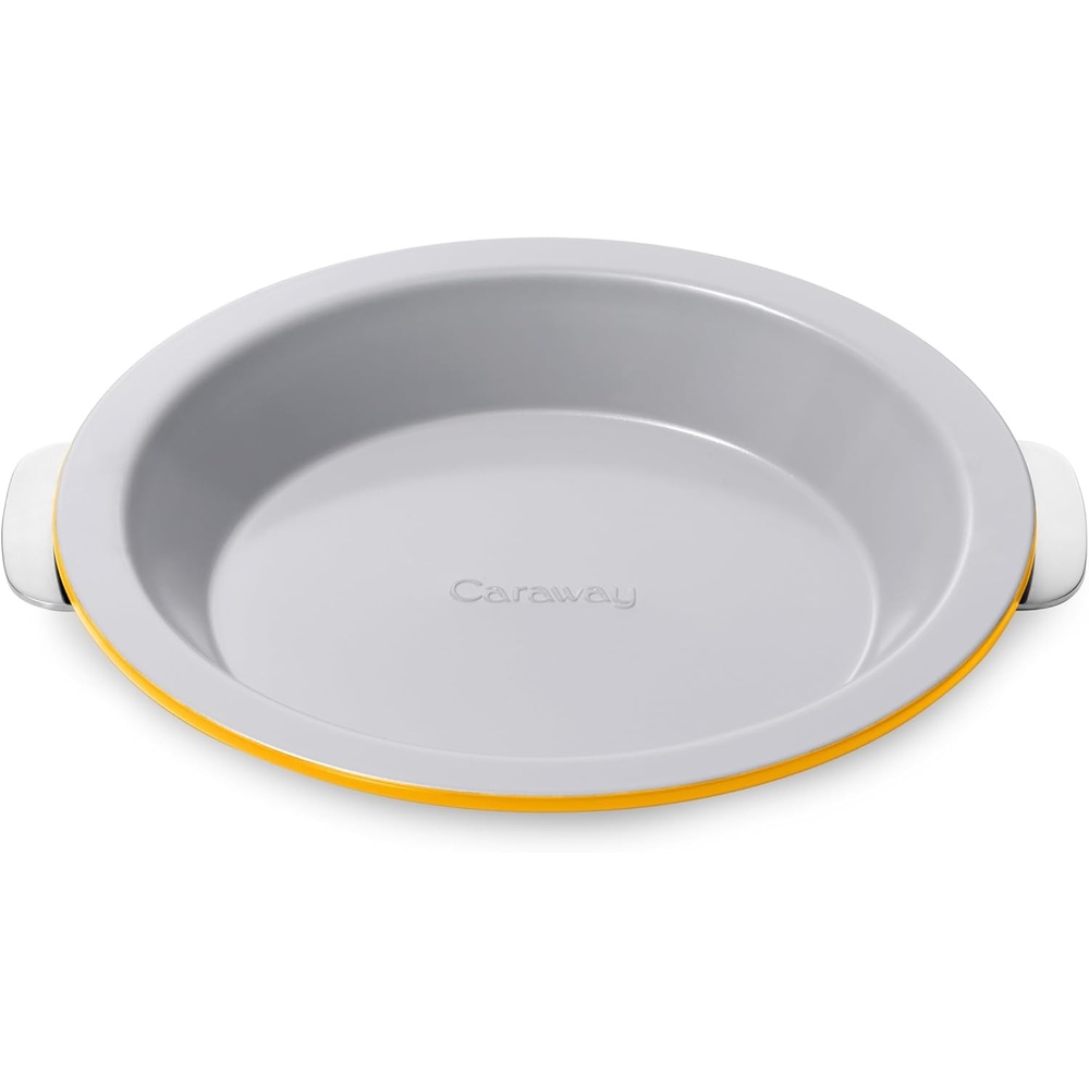 image:imageCaraway Pie Pan 9 NonStick Ceramic Baking Pan with Handles Oven Safe up to 550F NonToxic PTFE amp PFOA Free PerracottaMarigold