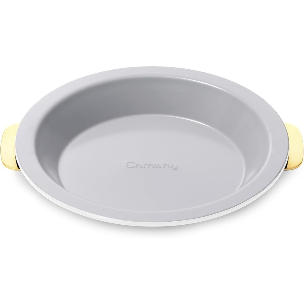 image:imageCaraway Pie Pan  9 NonStick Ceramic Baking Pan with Handles  Oven Safe up to 550F  NonToxic PTFE amp PFOA Free  PerracottaWhite