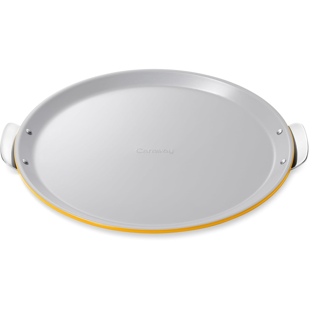 image:imageCaraway Pizza Pan 15 NonStick Ceramic Baking Pan with Handles Oven Safe up to 550F NonToxic PTFE amp PFOA Free PerracottaMarigold