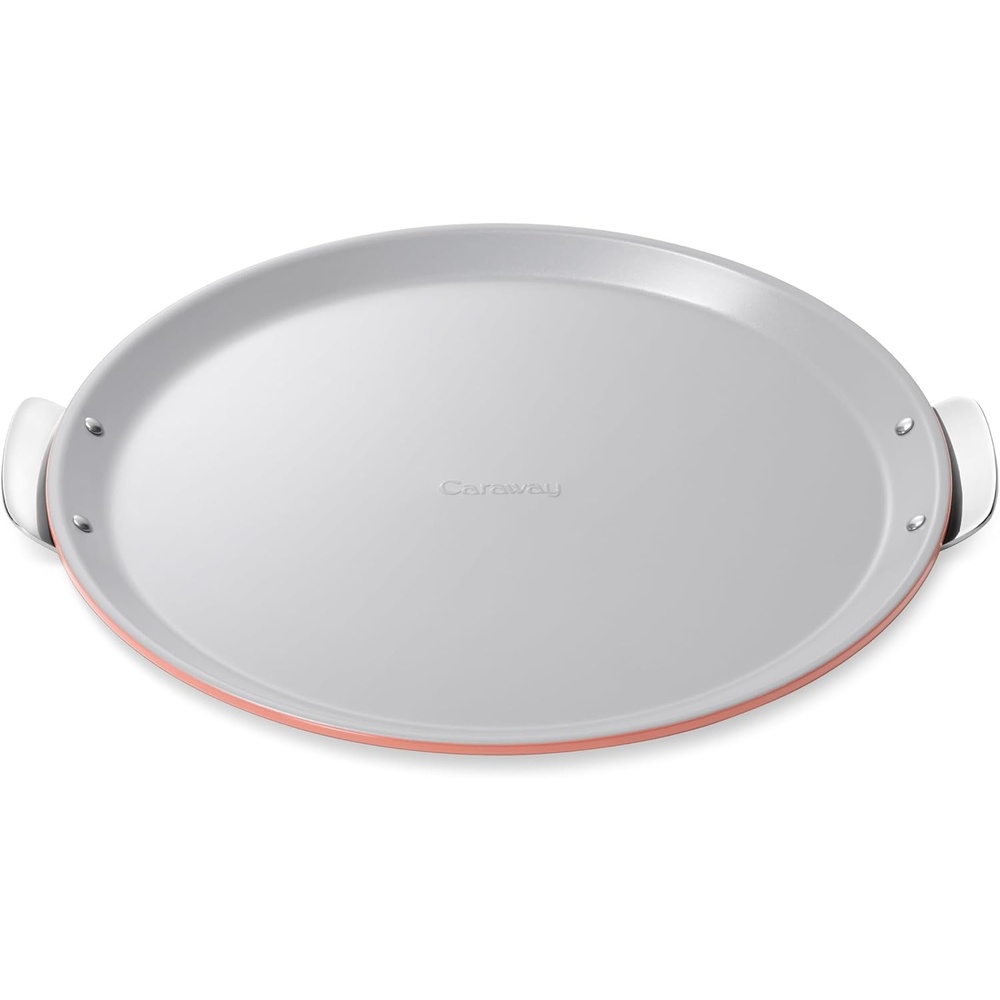 image:imageCaraway Pizza Pan 15 NonStick Ceramic Baking Pan with Handles Oven Safe up to 550F NonToxic PTFE amp PFOA Free PerracottaPerracotta