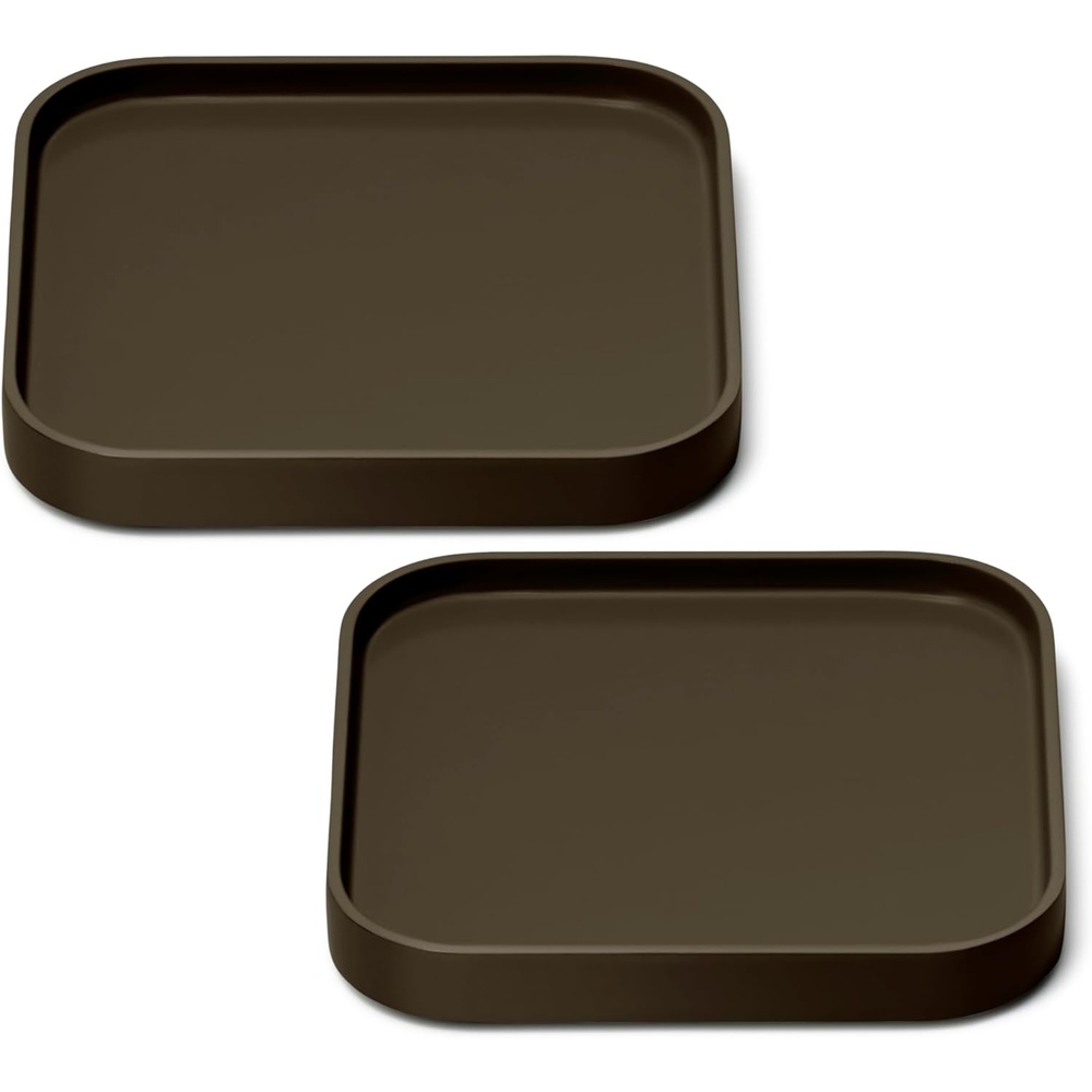 image:imageCaraway Spoon Rest Set of 2 Stackable Spoon Holder for Kitchen Counter Drip Catching HeatResistant Design NonSlip Base CreamBlack