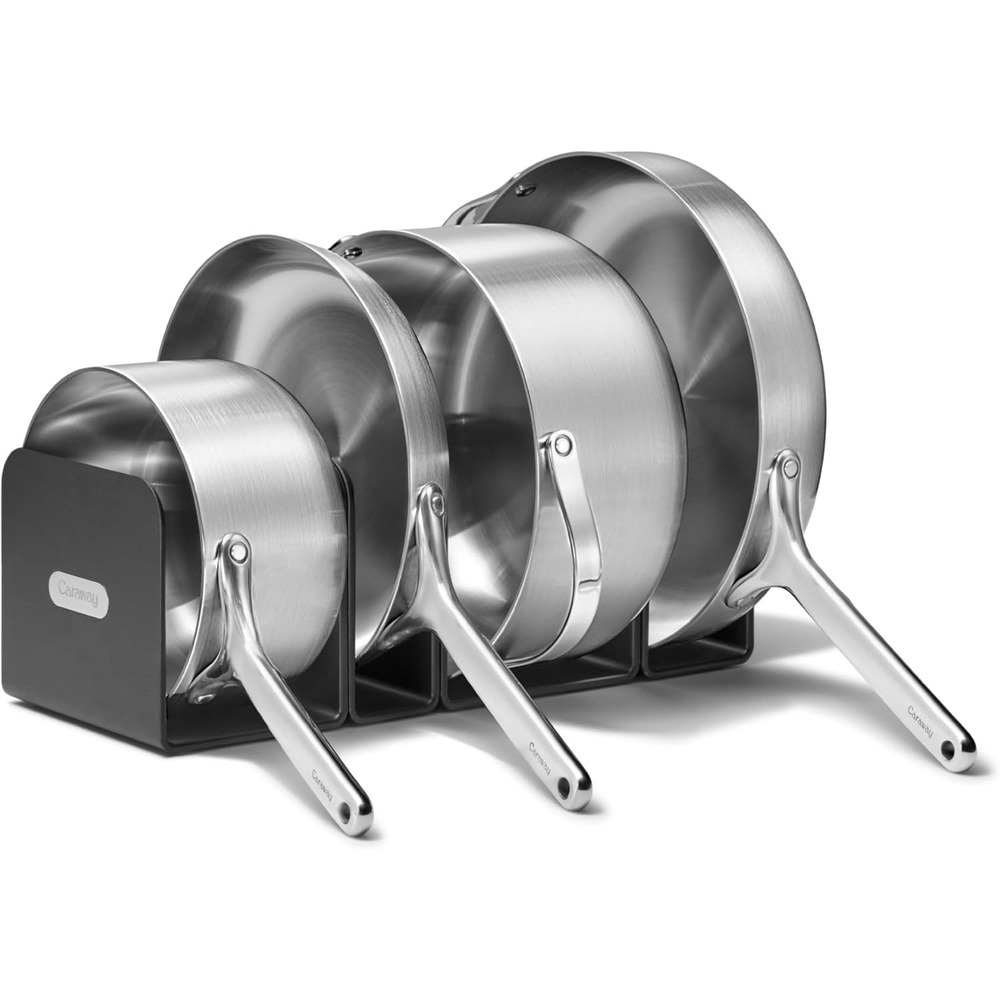 image:imageCaraway Stainless Steel Deluxe Cookware Set 16 Piece 5Ply Stainless Steel Pots Frying Pans Lids and Kitchen Storage Non Toxic PTFE amp PFOA Free12pc Cookware Set