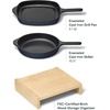 Caraway 10.5” Cast Iron Skillet & Grill Pan Duo – Enameled Cookware Set with Non-Toxic 3-Layer Enamel Coating – No Seasoning Required – Compatible with All Stovetops – Midnight Blue(Midnight Blue)