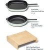 Caraway 10.5” Cast Iron Skillet & Grill Pan Duo – Enameled Cookware Set with Non-Toxic 3-Layer Enamel Coating – No Seasoning Required – Compatible with All Stovetops – Midnight Blue(Light Mist)
