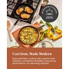 Caraway 10.5” Cast Iron Skillet & Grill Pan Duo – Enameled Cookware Set with Non-Toxic 3-Layer Enamel Coating – No Seasoning Required – Compatible with All Stovetops – Midnight Blue(Gray)