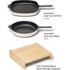 Caraway 10.5” Cast Iron Skillet & Grill Pan Duo – Enameled Cookware Set with Non-Toxic 3-Layer Enamel Coating – No Seasoning Required – Compatible with All Stovetops – Midnight Blue(Cream)