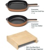 Caraway 10.5” Cast Iron Skillet & Grill Pan Duo – Enameled Cookware Set with Non-Toxic 3-Layer Enamel Coating – No Seasoning Required – Compatible with All Stovetops – Midnight Blue(Rust)