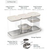 Caraway 26-Piece Ultimate Airtight Glass Food Storage Containers with Lids, Scoops, Measuring Cups and Organizers – Non-Toxic BPA-Free Stackable Space-Saving Containers for Pantry – Cream(Cream)