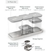 Caraway 26-Piece Ultimate Airtight Glass Food Storage Containers with Lids, Scoops, Measuring Cups and Organizers – Non-Toxic BPA-Free Stackable Space-Saving Containers for Pantry – Cream(Gray)