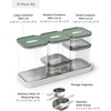 Caraway 26-Piece Ultimate Airtight Glass Food Storage Containers with Lids, Scoops, Measuring Cups and Organizers – Non-Toxic BPA-Free Stackable Space-Saving Containers for Pantry – Cream(Sage)