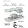 Caraway 26-Piece Ultimate Airtight Glass Food Storage Containers with Lids, Scoops, Measuring Cups and Organizers – Non-Toxic BPA-Free Stackable Space-Saving Containers for Pantry – Cream(Mist)