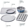 Caraway 5-Piece Bakeware+ Set – 15” Pizza Pan, 9” Pie Pan, 18” x 13” Cookie Sheet, 24-Cup Mini Muffin Pan and Fluted Cake Pan – Oven Safe up to 550ºF – Non-Toxic, PTFE & PFOA Free – Perracotta(Slate)