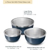 Caraway 6-Piece Mixing Bowl Set with Lids – 6 qt, 4 qt, 2 qt Stainless Steel Bowls with Tempered Glass Lids – Non-Toxic, PFAS-Free – Navy
