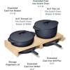 Caraway 8-Piece Enameled Cast Iron Set – 10.5” Skillet, Grill Pan, 3.5 qt Braiser Pan, 6.5 qt Dutch Oven with Lid and Organizers – Non-Toxic 3-Layer Enamel Coating – No Seasoning Required – Dark Navy(Dark Navy)