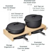 Caraway 8-Piece Enameled Cast Iron Set – 10.5” Skillet, Grill Pan, 3.5 qt Braiser Pan, 6.5 qt Dutch Oven with Lid and Organizers – Non-Toxic 3-Layer Enamel Coating – No Seasoning Required – Dark Navy(Charcoal)
