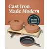 Caraway 8-Piece Enameled Cast Iron Set – 10.5” Skillet, Grill Pan, 3.5 qt Braiser Pan, 6.5 qt Dutch Oven with Lid and Organizers – Non-Toxic 3-Layer Enamel Coating – No Seasoning Required – Dark Navy(Rust)