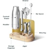 Caraway 9-Piece Complete Bar Set – Cocktail Shaker, Jigger, Muddler, Wine Key, Strainer, Bar Spoon, Storage Organizer, Magnetic Backer – Bartender Accessories – Tools for Home Bartending – Cream(Lemon Drop)