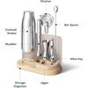 Caraway 9-Piece Complete Bar Set – Cocktail Shaker, Jigger, Muddler, Wine Key, Strainer, Bar Spoon, Storage Organizer, Magnetic Backer – Bartender Accessories – Tools for Home Bartending – Cream(Cream)