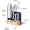 Caraway 9-Piece Complete Bar Set – Cocktail Shaker, Jigger, Muddler, Wine Key, Strainer, Bar Spoon, Storage Organizer, Magnetic Backer – Bartender Accessories – Tools for Home Bartending – Cream(Navy)