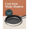 Caraway Enameled Cast Iron Bundle – 8″ Mini Skillet, 1.8 qt Sauce Pan with Lid & Storage Organizer – Durable, Non-Toxic Cookware for Stovetop & Oven – No Seasoning Required – Cream(Rust)