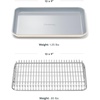 Caraway Non-Stick Ceramic Baking Sheet & Cooling Rack Bundle – Ceramic Coated – Non-Toxic, PTFE & PFOA Free – Large (18″x13″), Small (9”x13”), & Cooling Racks – Gray(Cream)