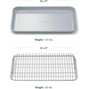 Caraway Non-Stick Ceramic Baking Sheet & Cooling Rack Bundle – Ceramic Coated – Non-Toxic, PTFE & PFOA Free – Large (18″x13″), Small (9”x13”), & Cooling Racks – Gray(Sage)