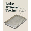 Caraway Non-Stick Ceramic Baking Sheet & Cooling Rack Bundle – Ceramic Coated – Non-Toxic, PTFE & PFOA Free – Large (18″x13″), Small (9”x13”), & Cooling Racks – Gray(White)