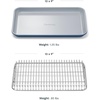 Caraway Non-Stick Ceramic Baking Sheet & Cooling Rack Bundle – Ceramic Coated – Non-Toxic, PTFE & PFOA Free – Large (18″x13″), Small (9”x13”), & Cooling Racks – Gray(Navy)