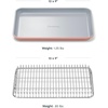 Caraway Non-Stick Ceramic Baking Sheet & Cooling Rack Bundle – Ceramic Coated – Non-Toxic, PTFE & PFOA Free – Large (18″x13″), Small (9”x13”), & Cooling Racks – Gray(Perracotta)