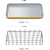 Caraway Non-Stick Ceramic Baking Sheet & Cooling Rack Bundle – Ceramic Coated – Non-Toxic, PTFE & PFOA Free – Large (18″x13″), Small (9”x13”), & Cooling Racks – Gray(Marigold)