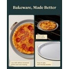 Caraway Pizza Pan – 15” Non-Stick Ceramic Baking Pan with Handles – Oven Safe up to 550ºF – Non-Toxic, PTFE & PFOA Free – Perracotta(Black)