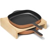 Caraway 10.5” Cast Iron Skillet & Grill Pan Duo – Enameled Cookware Set with Non-Toxic 3-Layer Enamel Coating – No Seasoning Required – Compatible with All Stovetops – Midnight Blue(Rust)
