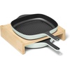 Caraway 10.5” Cast Iron Skillet & Grill Pan Duo – Enameled Cookware Set with Non-Toxic 3-Layer Enamel Coating – No Seasoning Required – Compatible with All Stovetops – Midnight Blue(Light Mist)