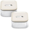 Caraway 2.5qt Glass Airtight Food Storage Containers with Lids – Non-Toxic, BPA-Free Kitchen Storage Container – Stackable, Space-Saving Airtight Containers for Pantry, Dry Goods – 6 Pack – Navy(Cream)