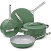 Caraway 31-Piece Ceramic Cookware Bundle – Fry Pans, Saucepans, Sauté Pan, Dutch Oven, Petite Cooker, Stir Fry, Rondeau, Stock Pot, Grill & Griddle Pans, Roasting Pan, Racks, Organizers – Navy(Sage)