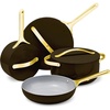 Caraway 31-Piece Ceramic Cookware Bundle – Fry Pans, Saucepans, Sauté Pan, Dutch Oven, Petite Cooker, Stir Fry, Rondeau, Stock Pot, Grill & Griddle Pans, Roasting Pan, Racks, Organizers – Navy(Black)