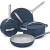 Caraway 31-Piece Ceramic Cookware Bundle – Fry Pans, Saucepans, Sauté Pan, Dutch Oven, Petite Cooker, Stir Fry, Rondeau, Stock Pot, Grill & Griddle Pans, Roasting Pan, Racks, Organizers – Navy(Navy)