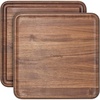 Caraway 3-Piece Prep & Serve Butcher Block Set, Includes 17” Rectangle Cutting Board, 12” Square Cutting Board and Metal Storage Rack, Maple(Walnut)