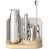 Caraway 9-Piece Complete Bar Set – Cocktail Shaker, Jigger, Muddler, Wine Key, Strainer, Bar Spoon, Storage Organizer, Magnetic Backer – Bartender Accessories – Tools for Home Bartending – Cream(Cream)
