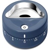 Caraway Mechanical Kitchen Timer – Stainless Steel 60 Minute Wind Up Timer – Side and Top Display for Cooking, Baking, and Daily Routines – Cream(Navy)