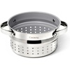 Caraway Small & Large Steamer Set – Made with Handles – Non Stick, Non Toxic Coating – Steam Veggies, Seafood, and More – Compatible With Our Dutch Oven or Sauce Pan – 3qt & 6.5qt – Stainless Steel(Stainless Steel)