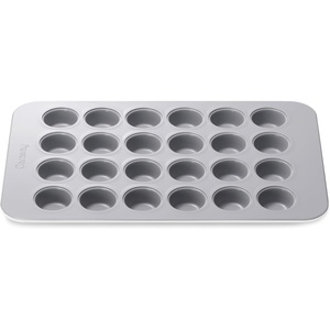 Caraway 24-Cup Mini Muffin Pan – Non-Stick Ceramic Baking Pan – Ergonomic & Easy to Handle – Oven Safe up to 550ºF – Non-Toxic, PTFE & PFOA Free – Perracotta(White)