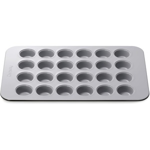 Caraway 24-Cup Mini Muffin Pan – Non-Stick Ceramic Baking Pan – Ergonomic & Easy to Handle – Oven Safe up to 550ºF – Non-Toxic, PTFE & PFOA Free – Perracotta(Black)
