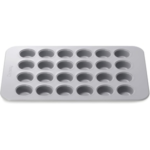 Caraway 24-Cup Mini Muffin Pan – Non-Stick Ceramic Baking Pan – Ergonomic & Easy to Handle – Oven Safe up to 550ºF – Non-Toxic, PTFE & PFOA Free – Perracotta(Gray)