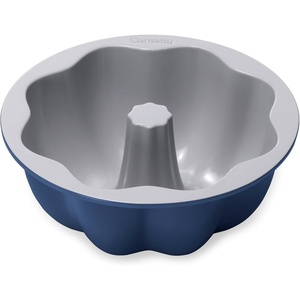 Caraway Fluted Cake Pan – 9.5” Non-Stick Ceramic Baking Pan – Ergonomic & Easy to Handle – Oven Safe up to 550ºF – Non-Toxic, PTFE & PFOA Free – Perracotta(Navy)