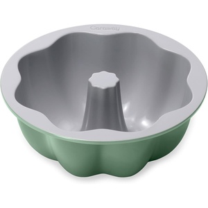 Caraway Fluted Cake Pan – 9.5” Non-Stick Ceramic Baking Pan – Ergonomic & Easy to Handle – Oven Safe up to 550ºF – Non-Toxic, PTFE & PFOA Free – Perracotta(Sage)