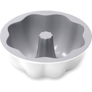 Caraway Fluted Cake Pan – 9.5” Non-Stick Ceramic Baking Pan – Ergonomic & Easy to Handle – Oven Safe up to 550ºF – Non-Toxic, PTFE & PFOA Free – Perracotta(White)