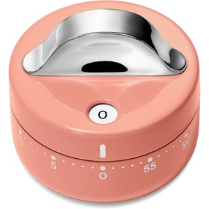 Caraway Mechanical Kitchen Timer – Stainless Steel 60 Minute Wind Up Timer – Side and Top Display for Cooking, Baking, and Daily Routines – Cream(Perracotta)