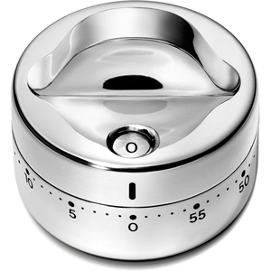 Caraway Mechanical Kitchen Timer – Stainless Steel 60 Minute Wind Up Timer – Side and Top Display for Cooking, Baking, and Daily Routines – Cream(Stainless Steel)