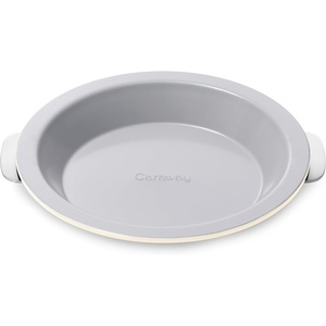 Caraway Pie Pan – 9” Non-Stick Ceramic Baking Pan with Handles – Oven Safe up to 550ºF – Non-Toxic, PTFE & PFOA Free – Perracotta(Cream)